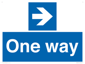 One way with right directional arrow